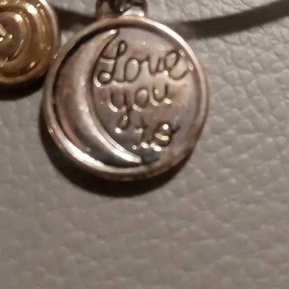 Love you to the moon & back girls bangle bracelet. with crystal - Picture 2 of 4